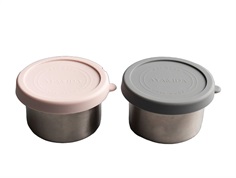 AYA&IDA snack container dark grey/pink 100ml (2-pack)